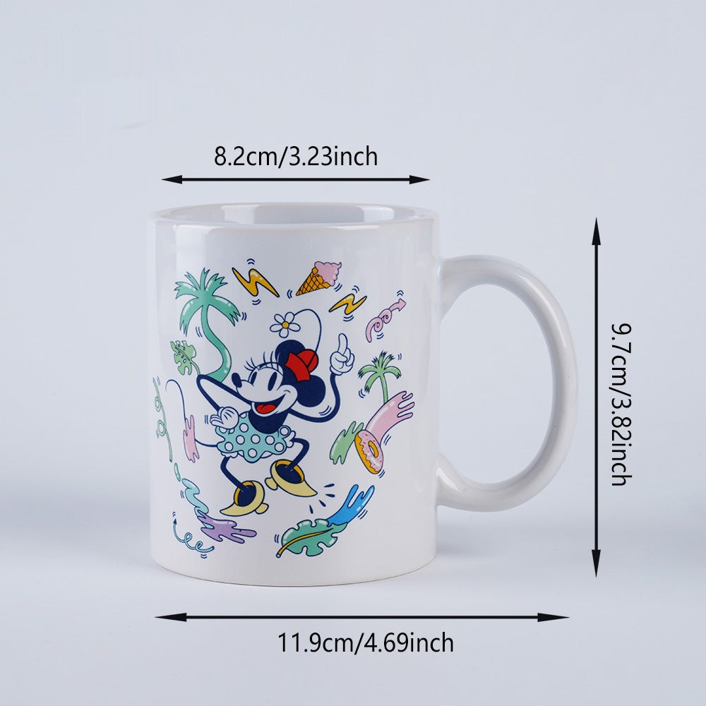 Disney Mickey Mouse Ceramic Mug - White Background Graffiti Design