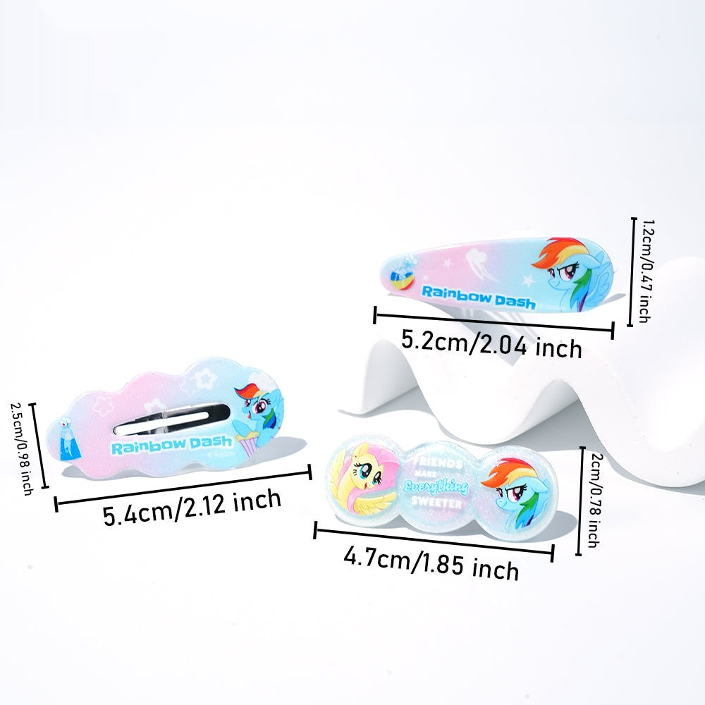 My Little Pony Official Licensed Rainbow Pony Cartoon Hair Clip Set