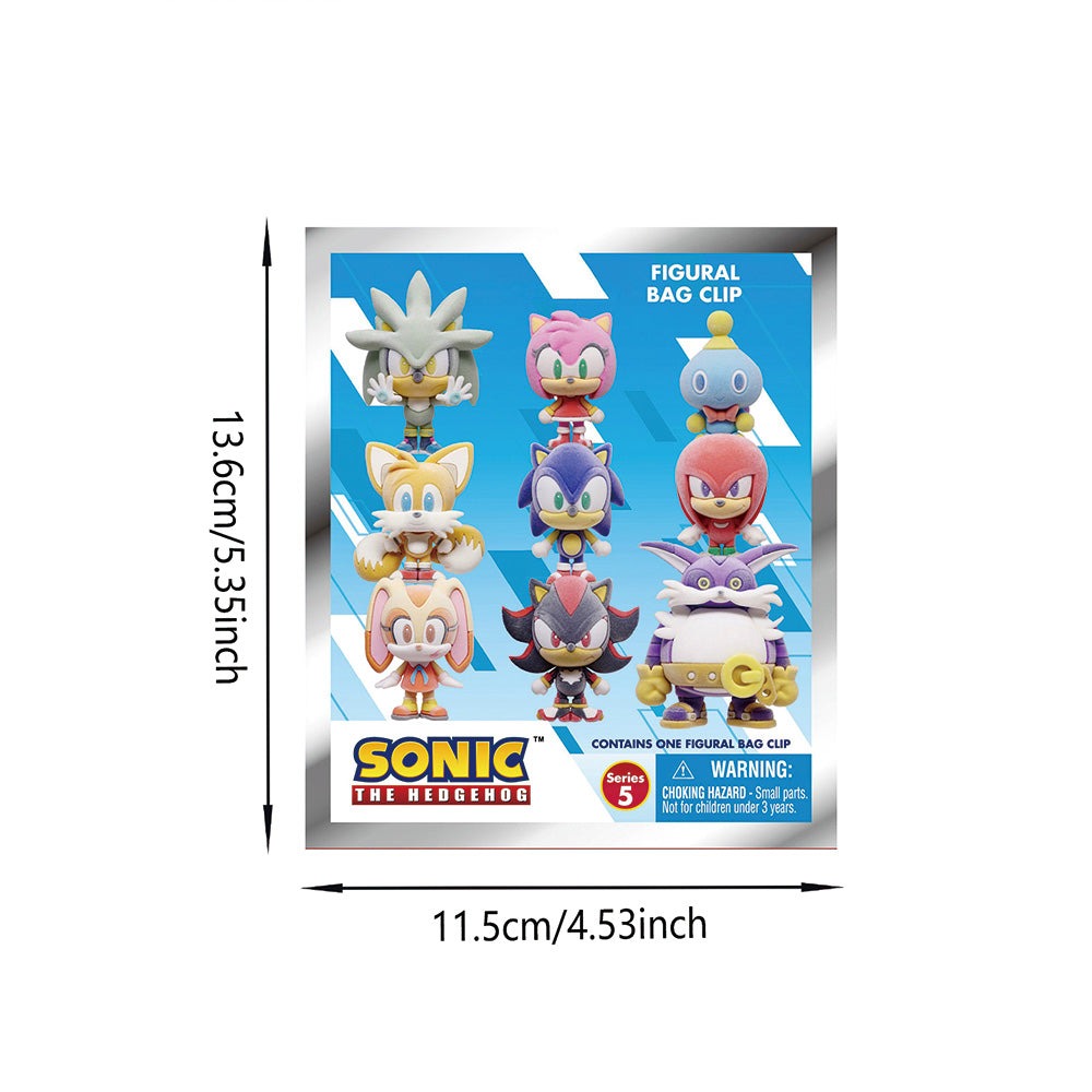 Sonic the Hedgehog Official Licensed 3D Character Mystery Gift Pack Clip Keychain - Random Character