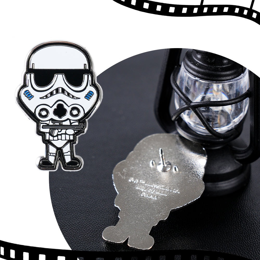 Disney Star Wars Character Zinc Alloy Brooch Collection - Darth Vader, Stormtrooper, Yoda, RDR2