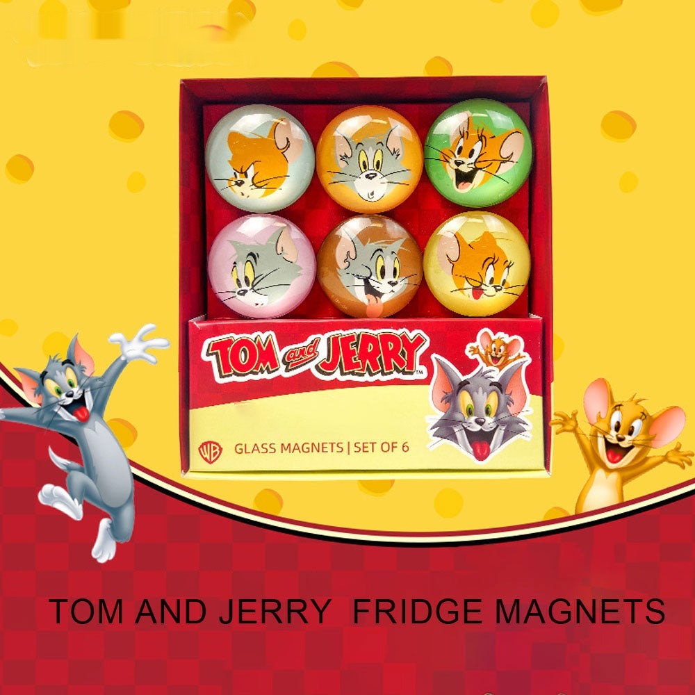 Tom and Jerry DIY Transparent Round Refrigerator Magnets by Dama