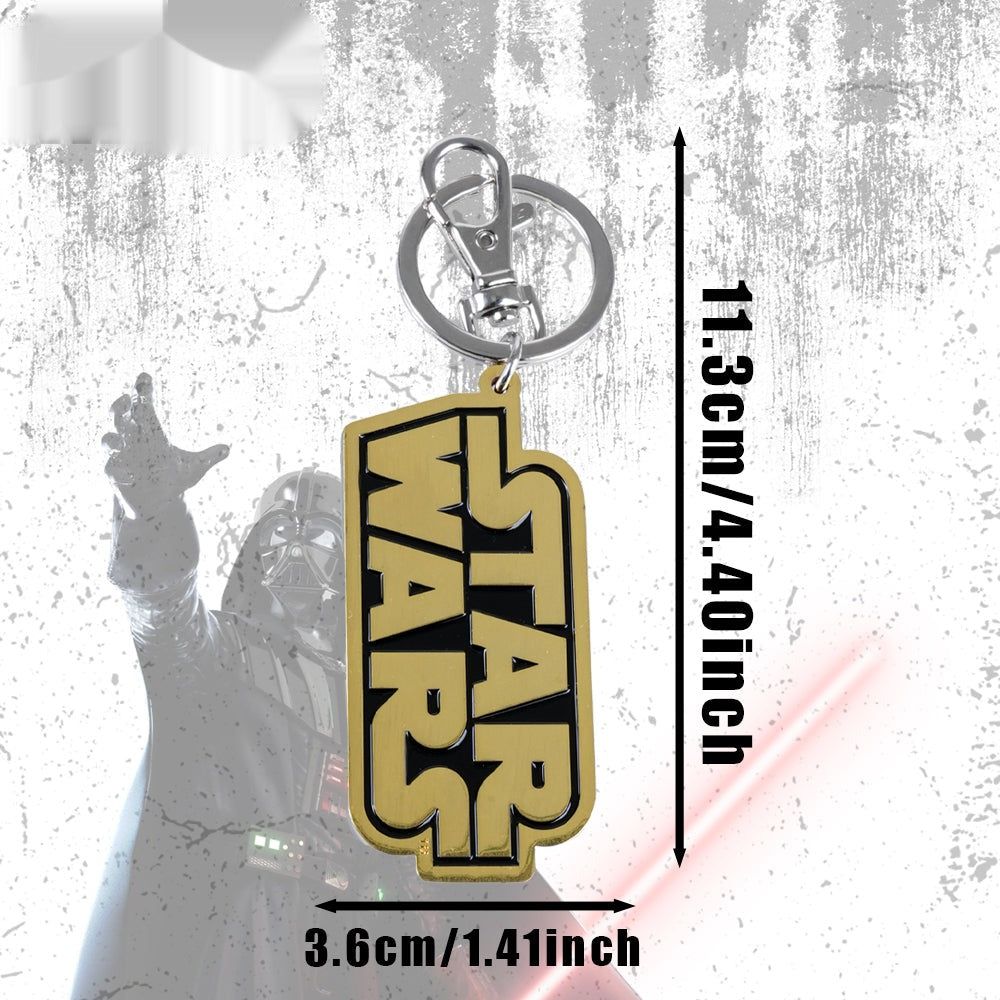 Star Wars Official Licensed Zinc Alloy Keychain - Gold Logo