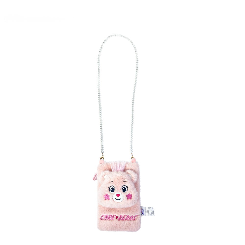 Carebears Official Licensed Pink Plush Cartoon Girl Backpack Travel Cosmetic Coin Bag Main image