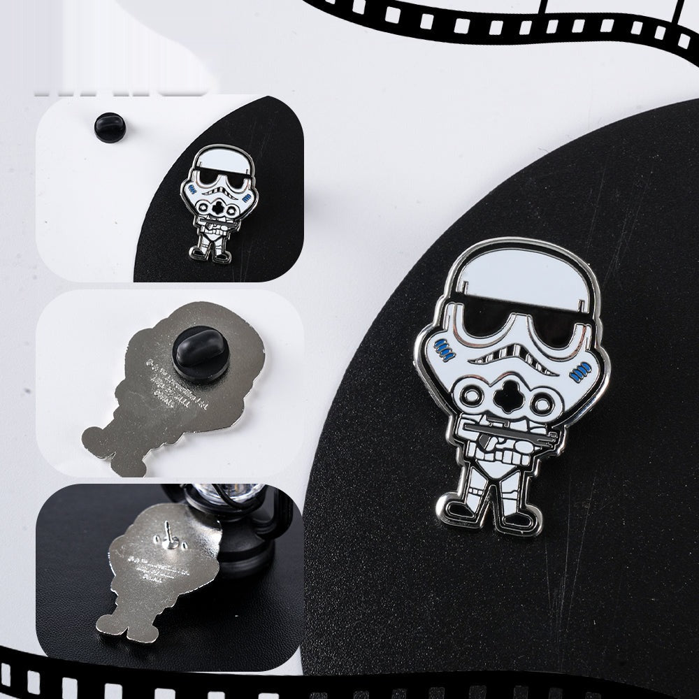 Disney Star Wars Character Zinc Alloy Brooch Collection - Darth Vader, Stormtrooper, Yoda, RDR2