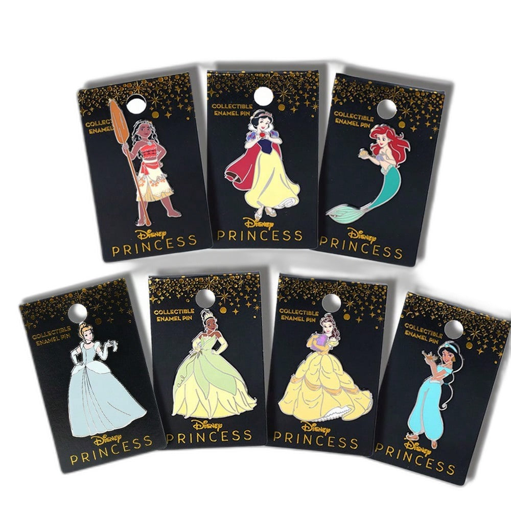 Disney Official Licensed Collectible Enamel Princess Brooch - Belle, Jasmine, Ariel Series