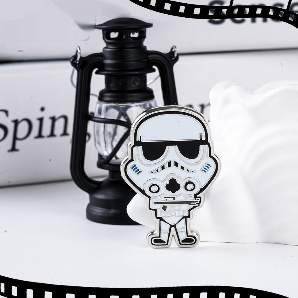Disney Star Wars Character Zinc Alloy Brooch Collection - Darth Vader, Stormtrooper, Yoda, RDR2