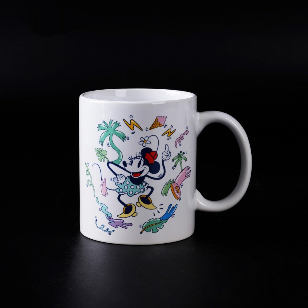 Disney Mickey Mouse Ceramic Mug - White Background Graffiti Design