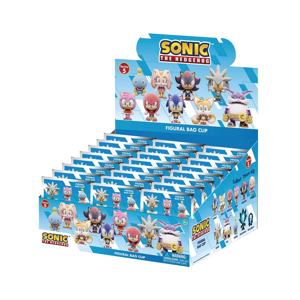 Sonic the Hedgehog Official Licensed 3D Character Mystery Gift Pack Clip Keychain - Random Character
