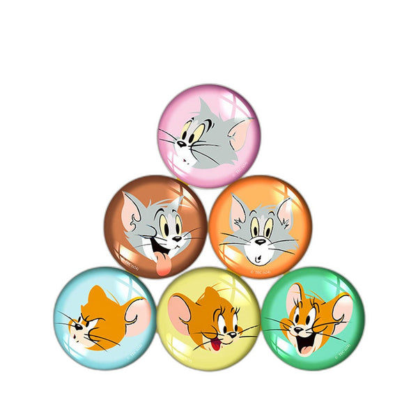 Tom and Jerry DIY Transparent Round Refrigerator Magnets by Dama