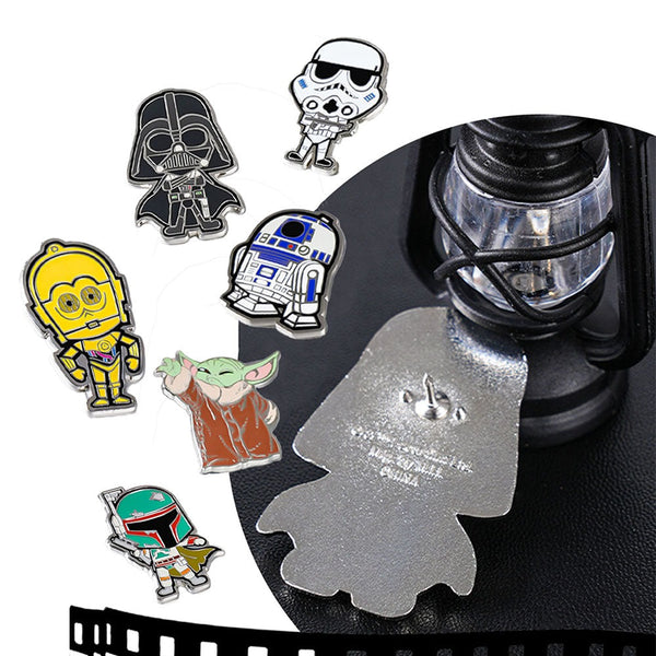 Disney Star Wars Character Zinc Alloy Brooch Collection - Darth Vader, Stormtrooper, Yoda, RDR2
