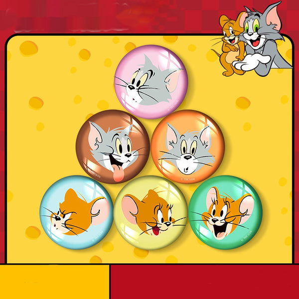 Tom and Jerry DIY Transparent Round Refrigerator Magnets by Dama