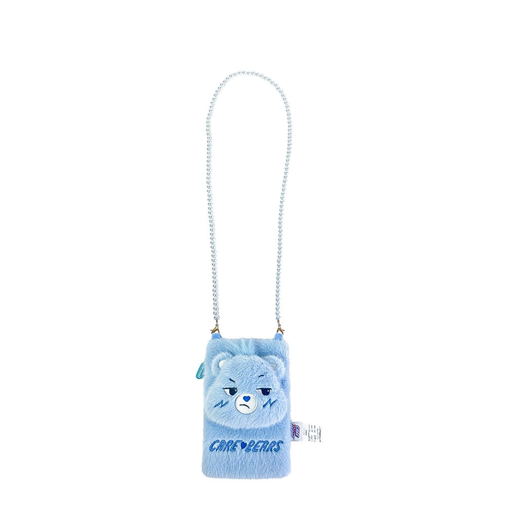 Carebears Official Licensed Blue Plush Cartoon Girl Backpack Phone Bag Main image
