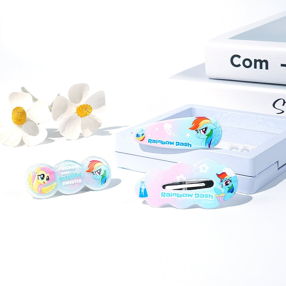 My Little Pony Official Licensed Rainbow Pony Cartoon Hair Clip Set